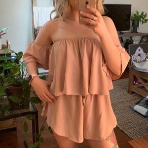 Princess Polly Peachy Off the Shoulder Romper XS/S